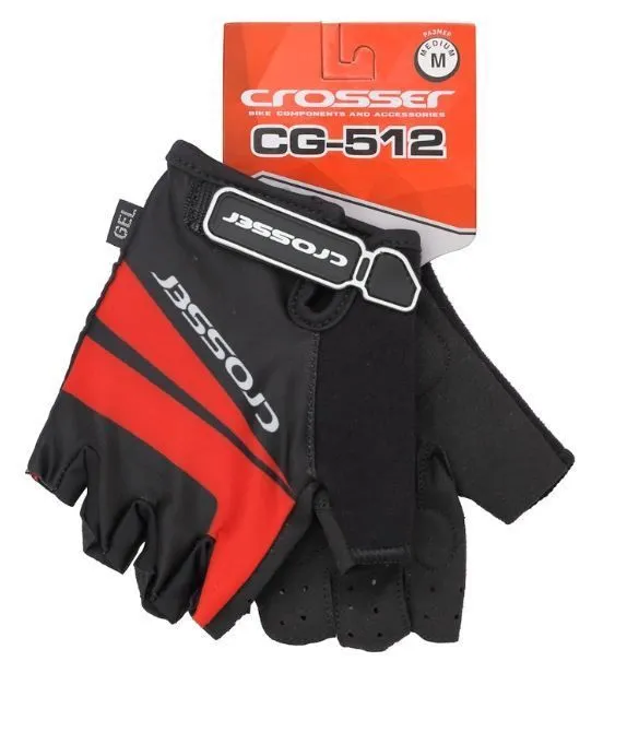 CROSSER Rukavice CG-512 SHORT FINGER black/ red M