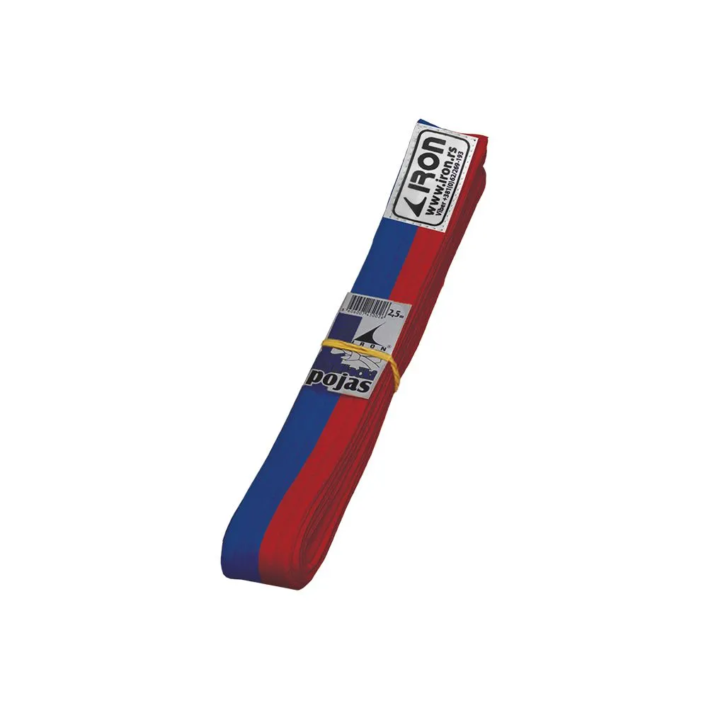Crveno plavi pojas 240cm Iron Sport - Plavo crveni pojas za borilačke sportove