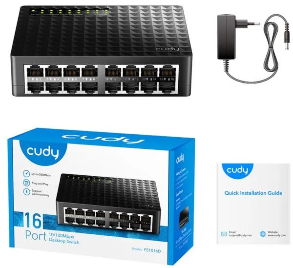 CUDY FS1016D 16-Port 10/100M Base-TX Port Switch