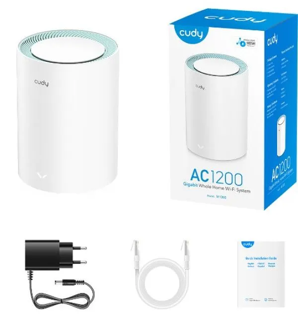 CUDY M1300 1-pack AC1200 Dual Band 2.4Ghz+5Ghz WiFi MESH