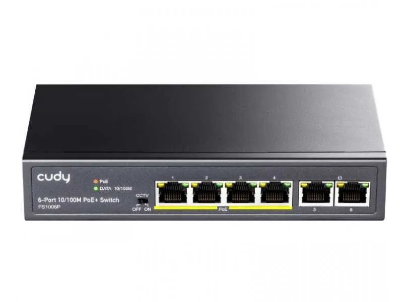 CUDY PoE+ Switch FS1006P 6-Port 10/100M, (alt.PFS3006-4ET-60)
