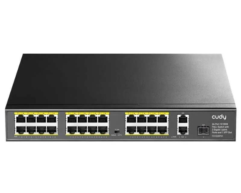 CUDY PoE+ Switch FS1026PS1 24-Port 10/100M, 300W(PFS4226-24ET)