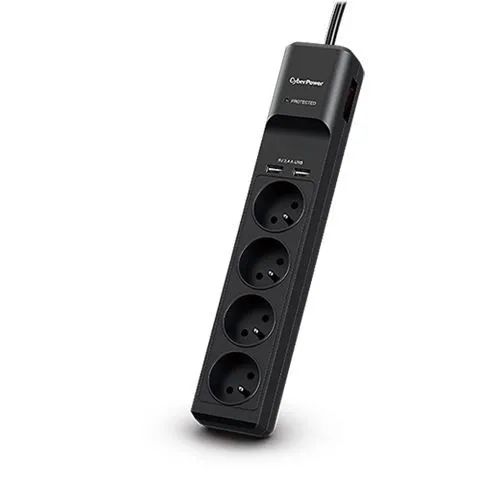 CyberPower produžni kabl prenapon.zaštita P0420SUD0 4xšuko/2xUSB flashc/1,8m