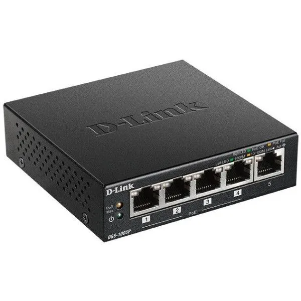 D-LINK switch 5P DGS+1005P/E POE+ 60W