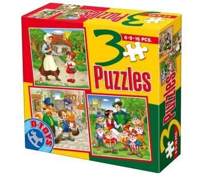 D-TOYS Puzzle 3u1 Bajke 07 - 6/ 9/ 16 delova