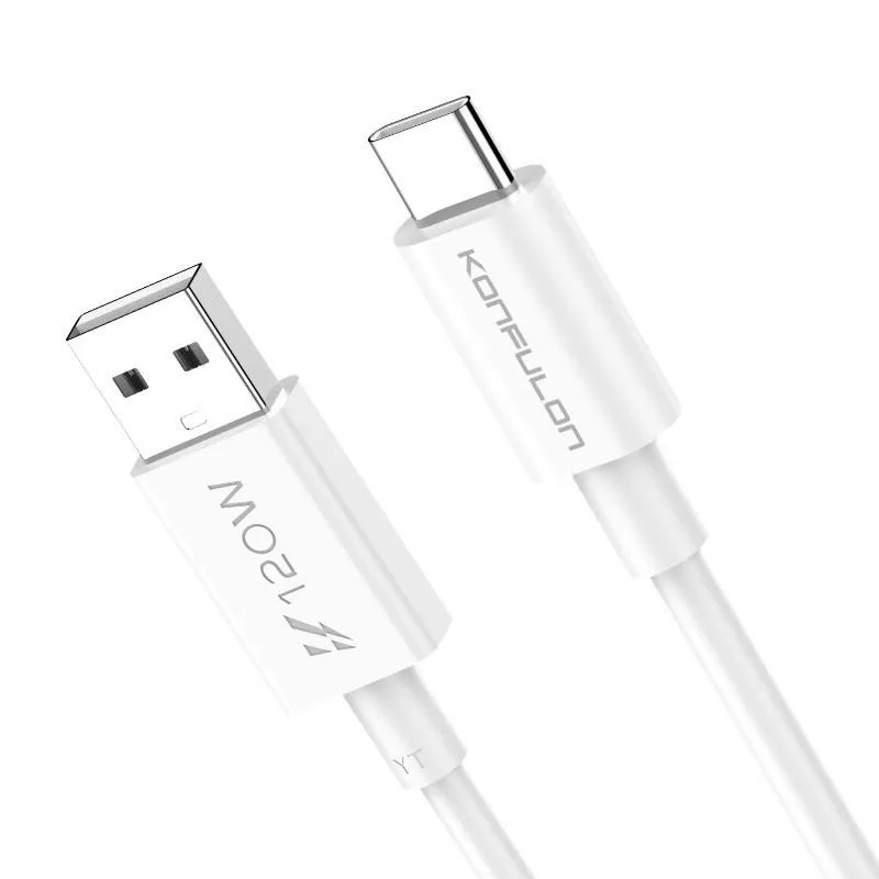 Data kabl KONFULON DC110/ VIVO 120W/ sa kablom USB na Type C beli 1m