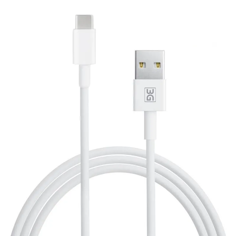 Data kabl L 3G QC/ USB na Type C beli 1m