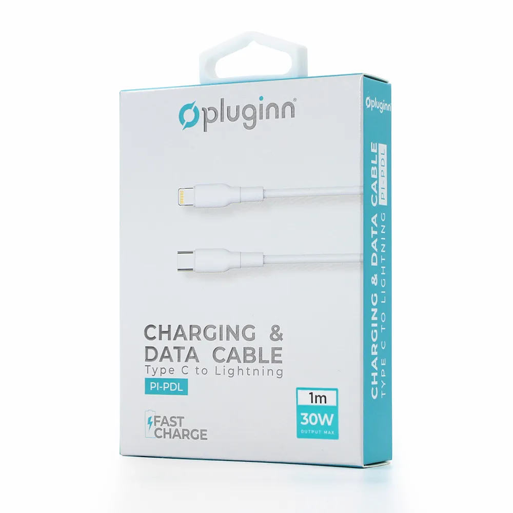 Data Kabl Pluginn PI-PDL 30W Type C na Lightning beli 1m