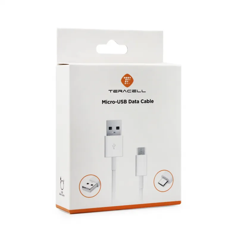 Data kabl Teracell Plus 2.4A micro USB beli 2m