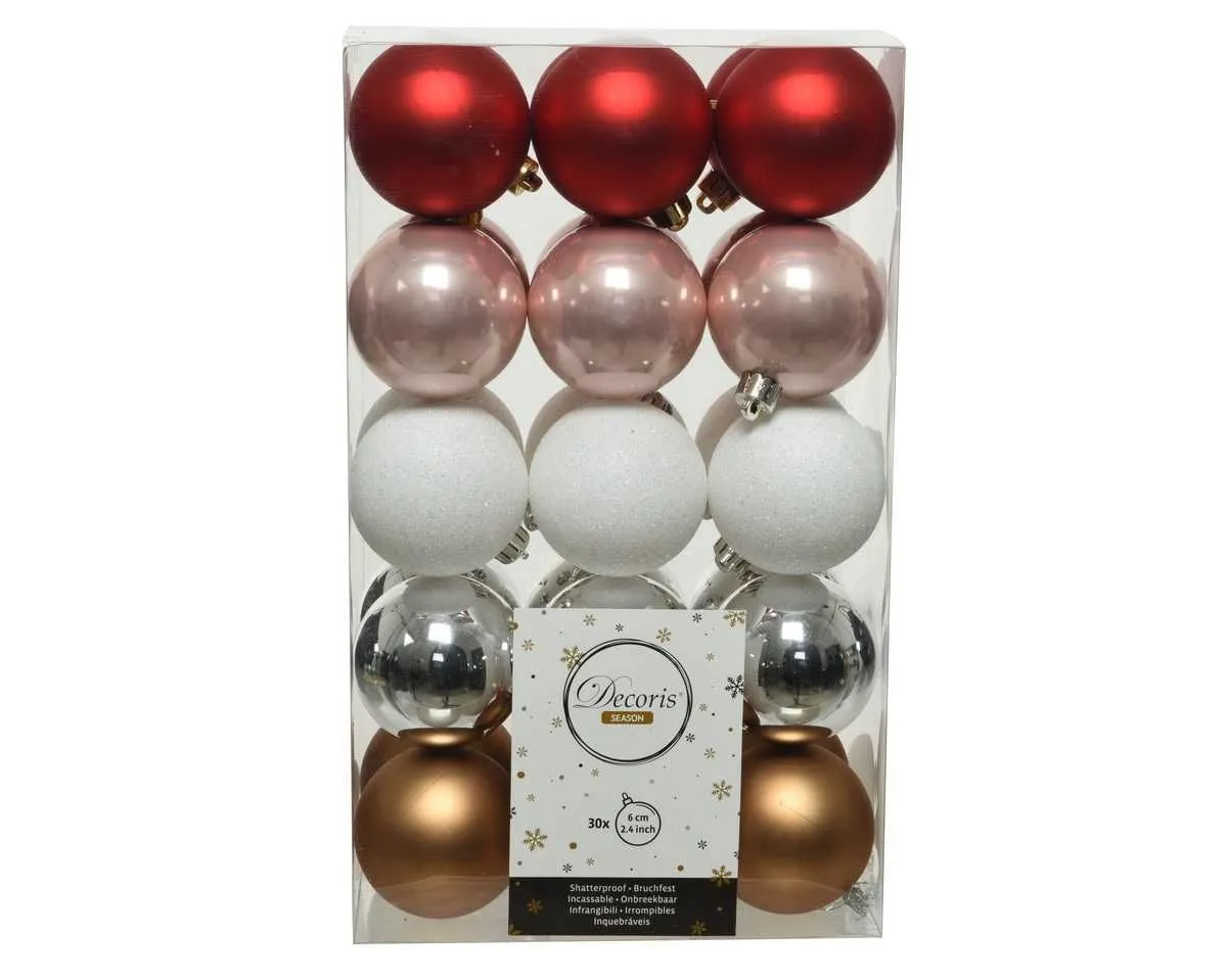 DECORIS Novogodišnje kugle sa X-mas, set 1/30