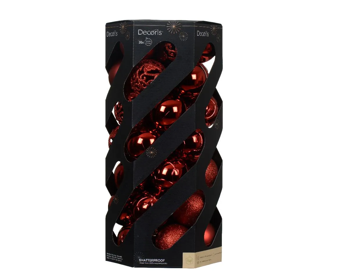 DECORIS Novogodišnje kugle za jelku, set  35/1 crvena