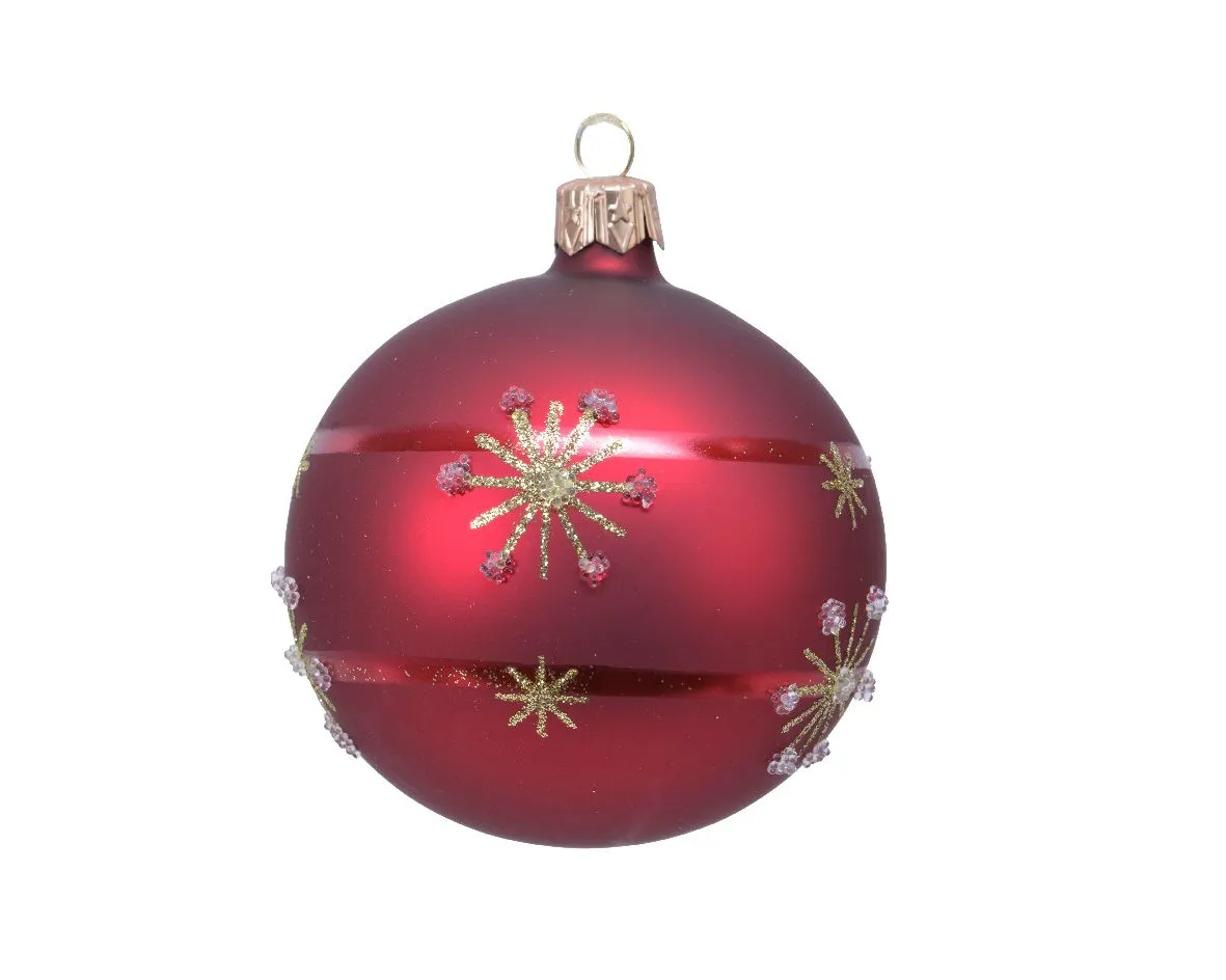 DECORIS Staklena kugla sa pahuljama 151103