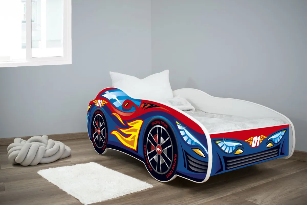 Dečiji Krevet 140X70Cm (Trkački Auto) Red Blue