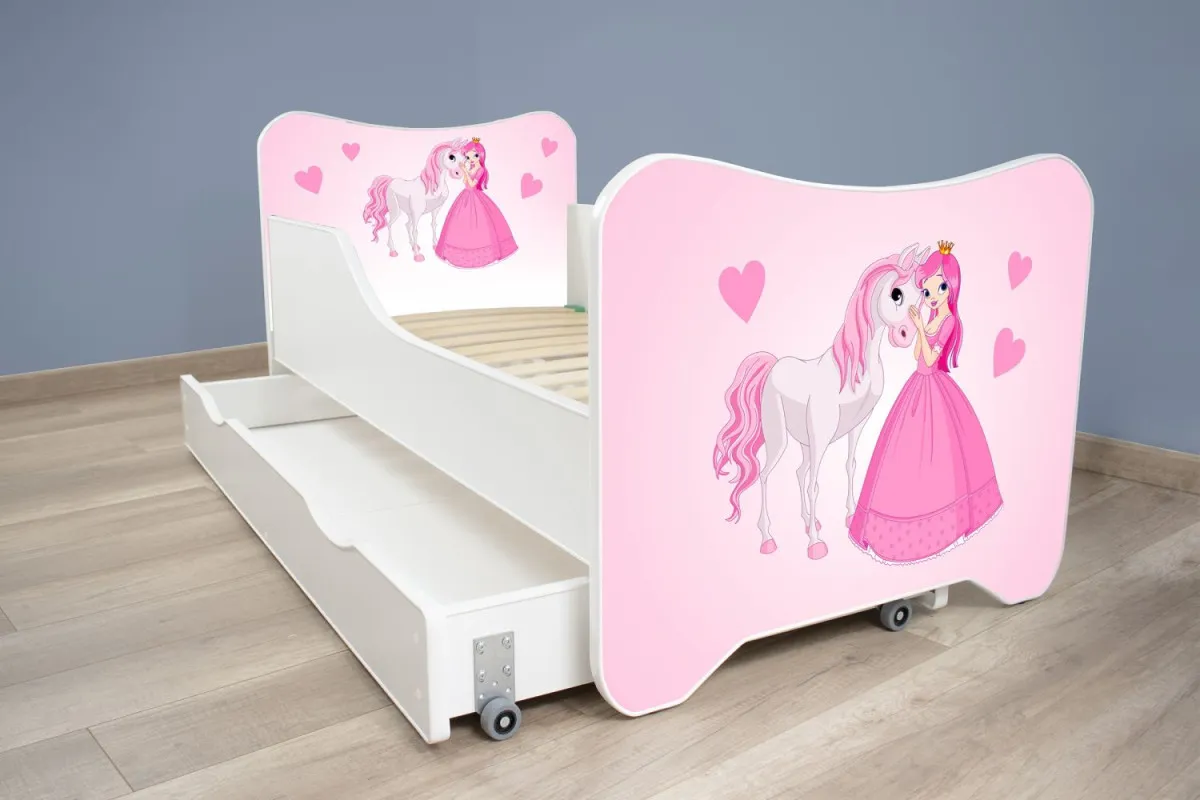 Dečiji Krevet za Devojčice 160X80Cm Happy Kitty + Fioka Princess And Horse