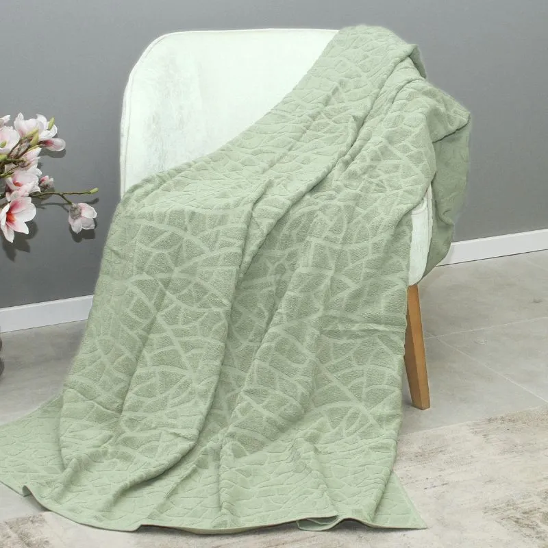 DEKOR DOM Frotir prekrivač STONE 200x210 - LIGHT GREEN