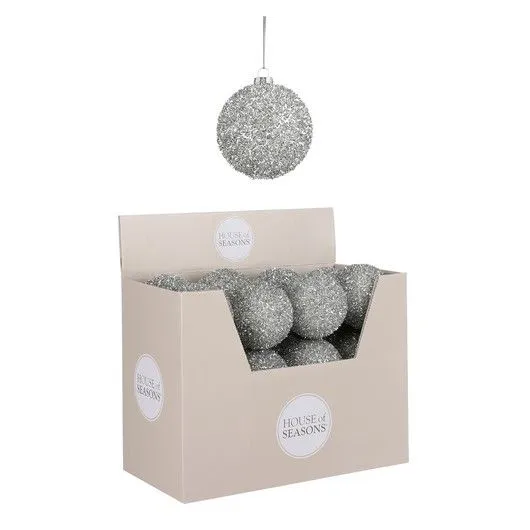 DEKOR DOM Novogodišnja kugla 8cm 1101087/ srebrna