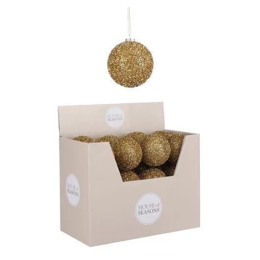 DEKOR DOM Novogodišnja kugla 8cm 1101089/ zlatna