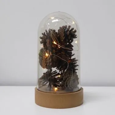 DEKOR DOM Novogodišnja LED dekoracija 11x19.5 Cloche Pinecone XM6056