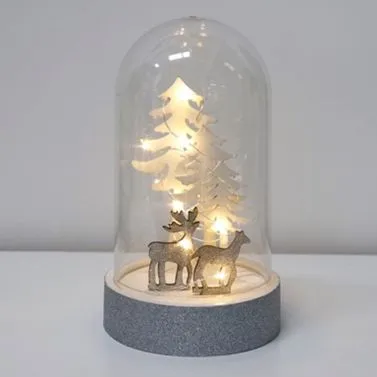 DEKOR DOM Novogodišnja LED dekoracija 11x19.5 Cloche Reindeer XM6052