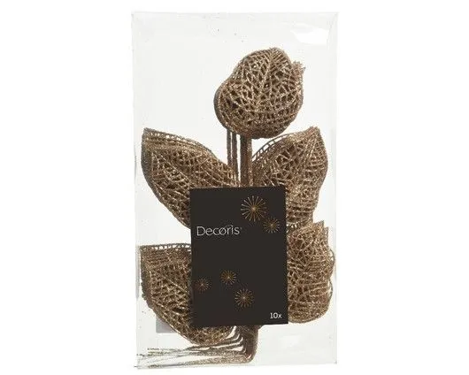 DEKOR DOM Novogodišnji ukras za jelku List 36cm 1/1 029327/ bronzana