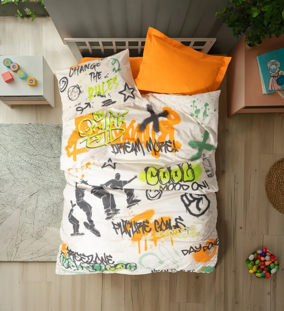 DEKOR DOM Posteljina CB SIMPLE SET SINGLE - Girls&Boys - Graffiti