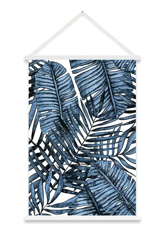 DEKOR DOM Slika Kakamono 60x90cm Blue Palm