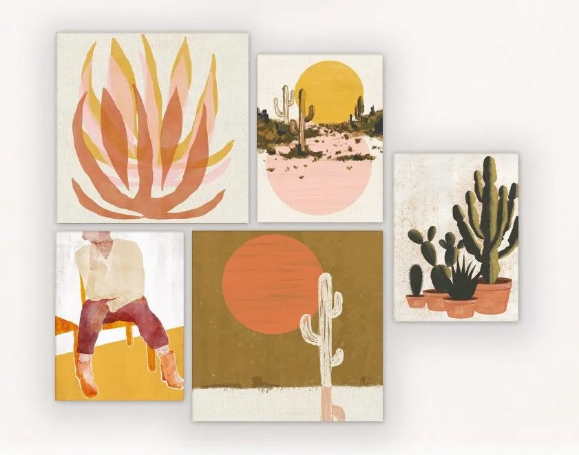 DEKOR DOM Slika Pizza box 5u1 Cactus