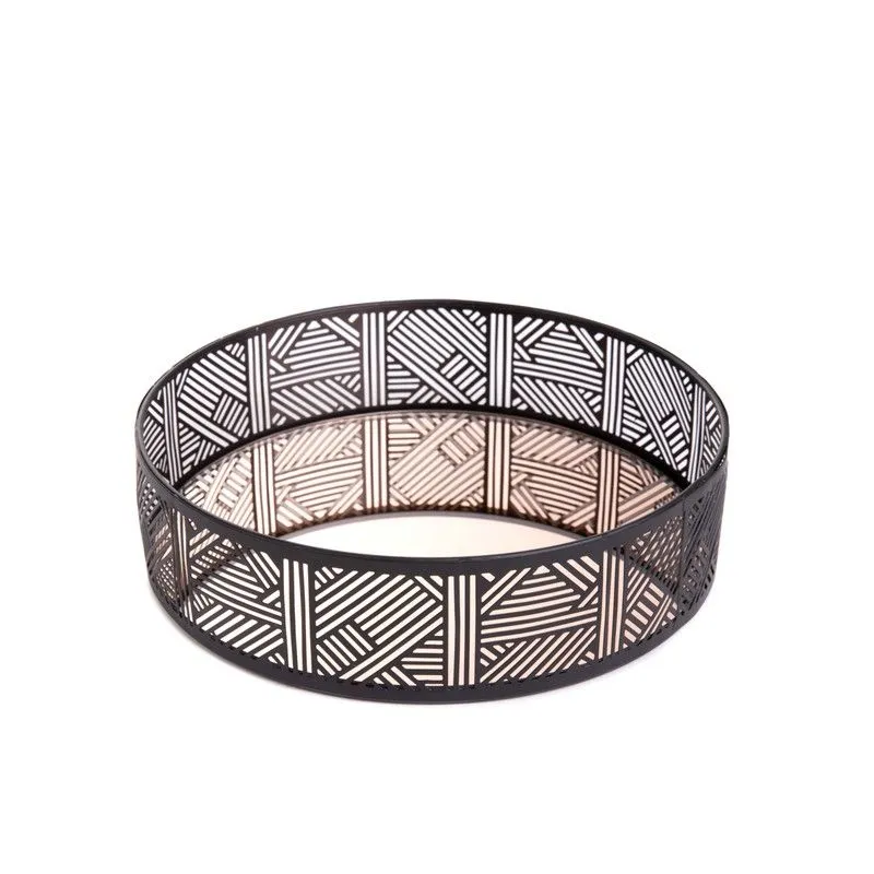 DEKOR DOM Tacna sa ogledalom ART DECO 20x5 cm - Black - HML