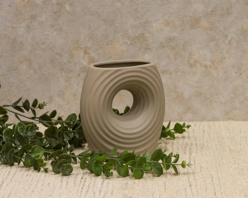 DEKOR DOM Vaza 17cm Buco, siva