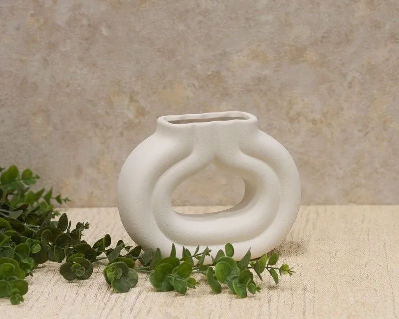 DEKOR DOM Vaza 18cm Barello, bela