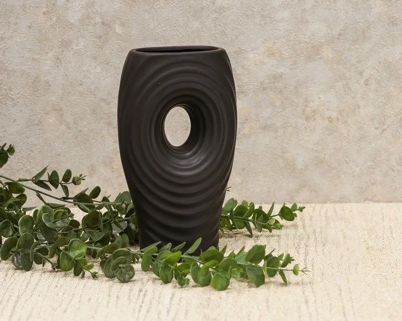 DEKOR DOM Vaza 25cm Buco, crna