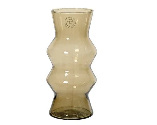 DEKOR DOM Vaza 26cm Recycled glass, braon