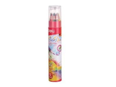DELI Drvene bojice u tubi 1/12 + rezač