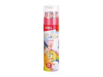 DELI Drvene bojice u tubi  1/24 + rezač