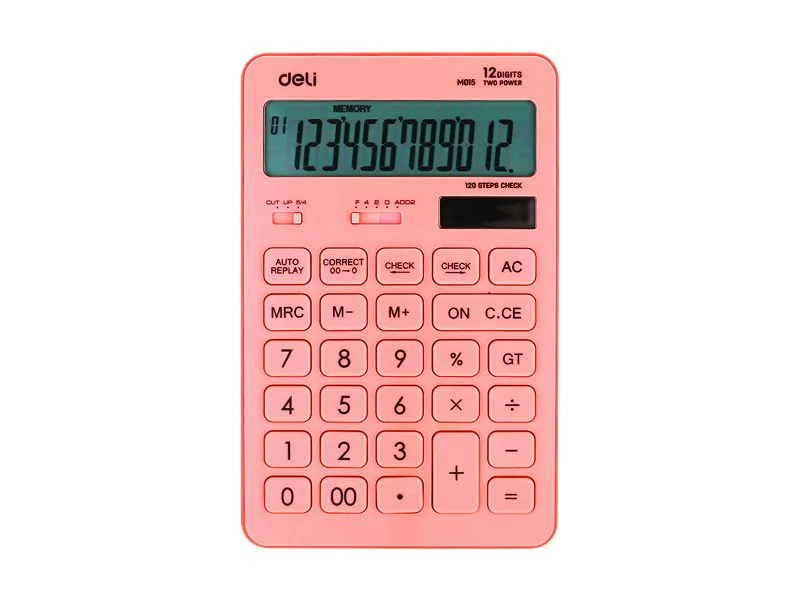 DELI Kalkulator stoni, pink EM01541