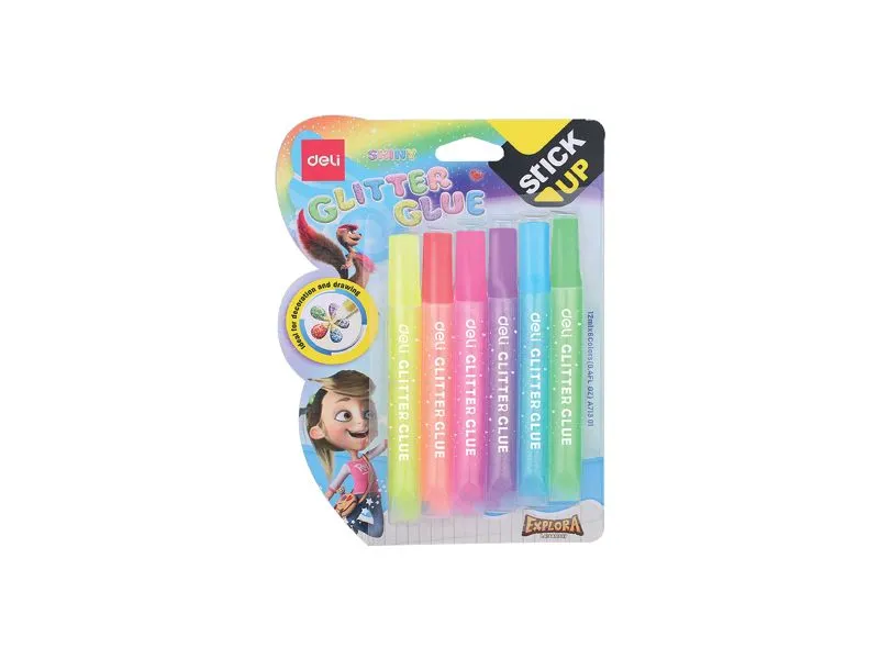 DELI Lepak glitter neon, 6 boja EA71301