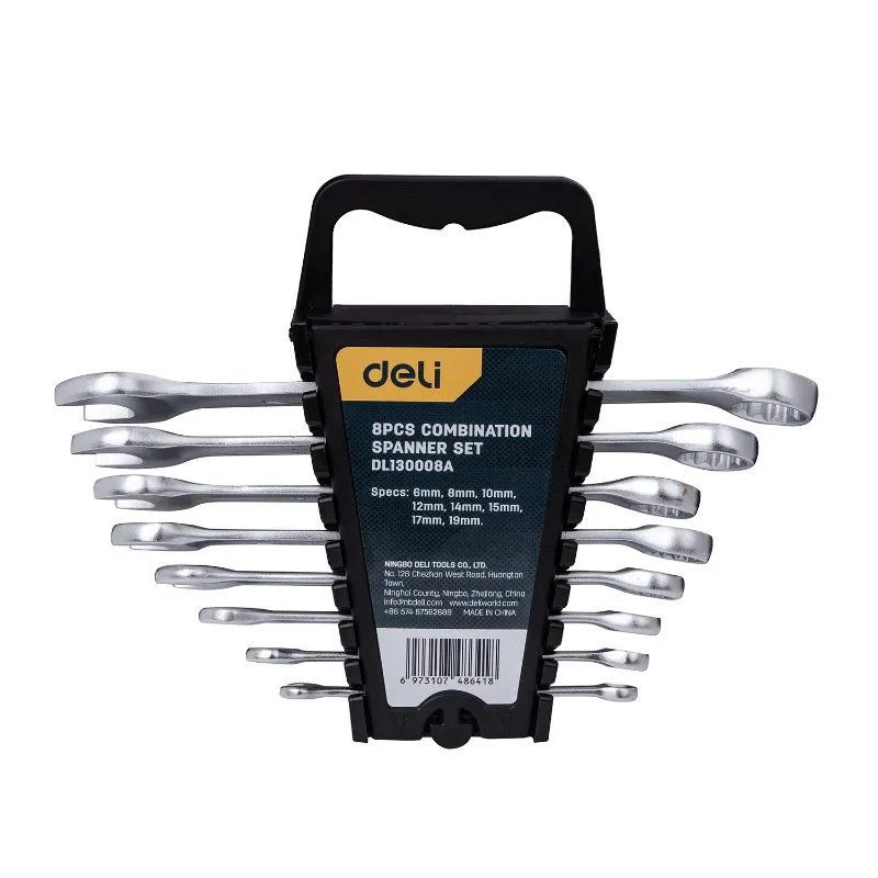 DELI Set okasto-viljuškastih ključeva  6-19mm, 8kom edl130008a