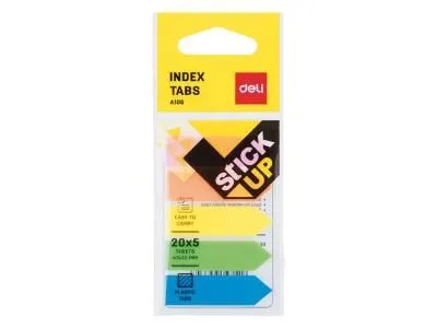 DELI Stikeri za indeksiranje 43x25mm (5x20 lista)