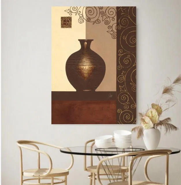 DELTA LINEA Uramljena slika Braon vaza 60x80 cm