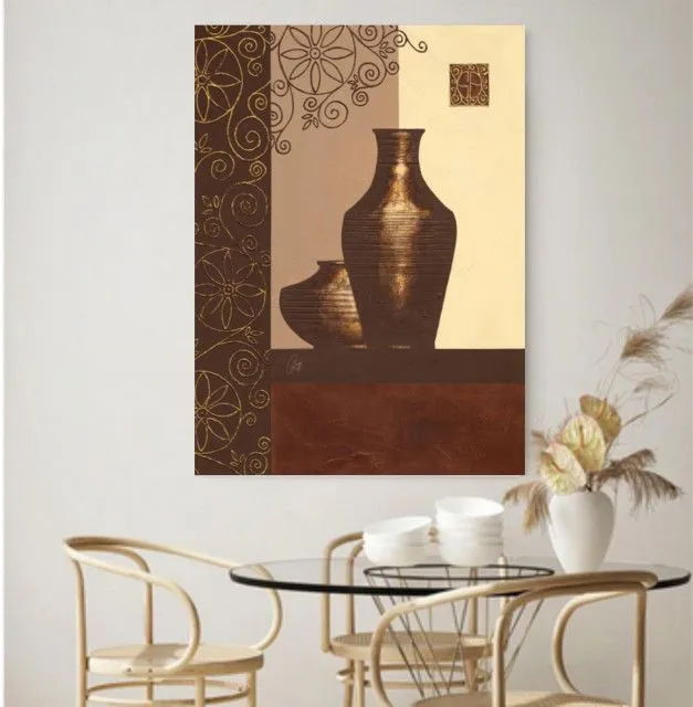 DELTA LINEA Uramljena slika Braon vaze 60x80 cm