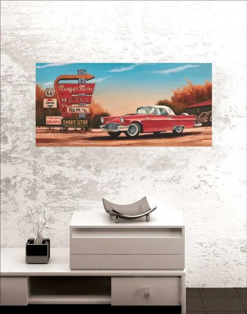 DELTA LINEA Uramljena slika Old red car route 66 No 1 30x70 cm