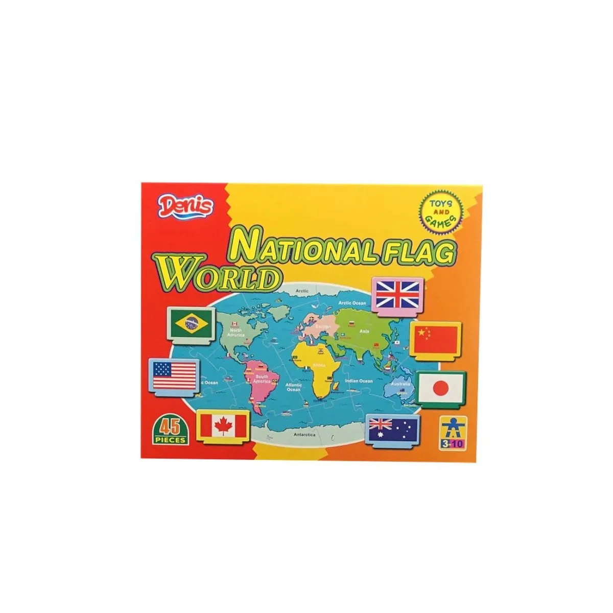 DENIS Puzzle Zastave sveta - 45 delova