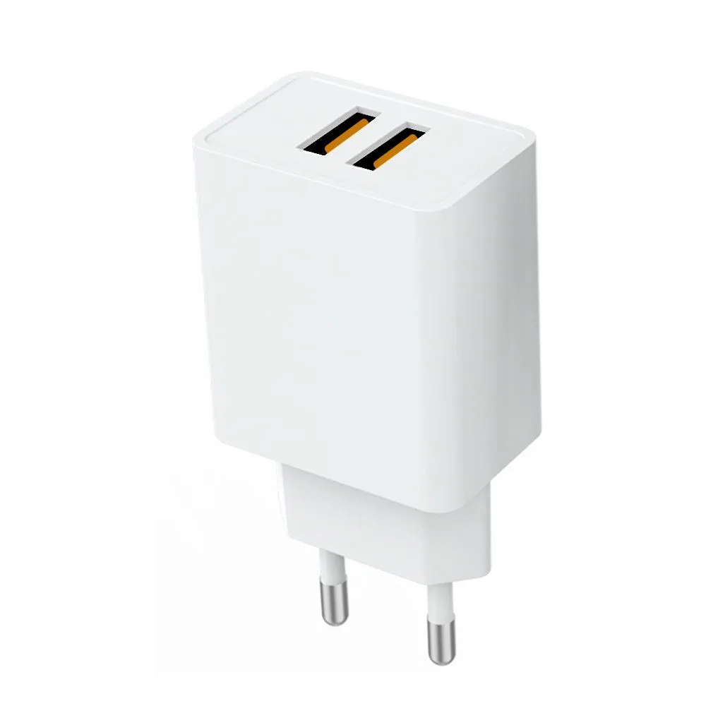 DENMEN DC02L Punjač za mobilne 2 porta 2/4A sa kablom lithtning /USB/ bela