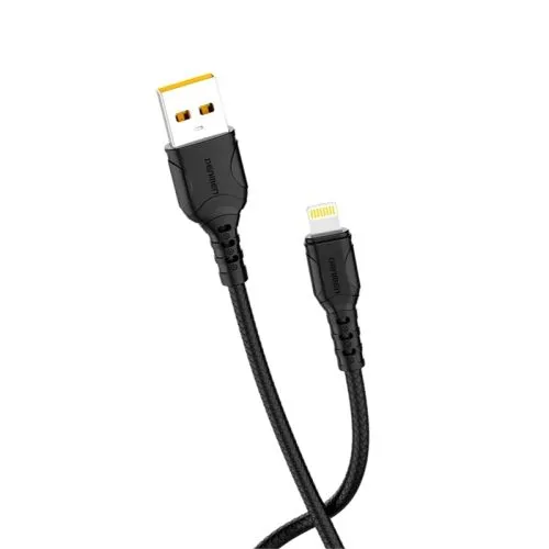 DENMEN Kabl D08L Lightning USB data 3,6A 1m, crna