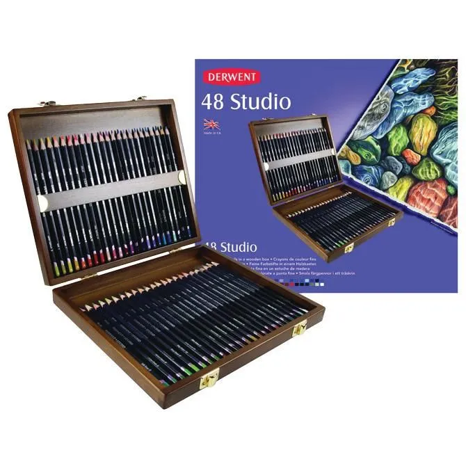 DERWENT Drvene boje set 48boja u drvenoj kutiji Studio  700822