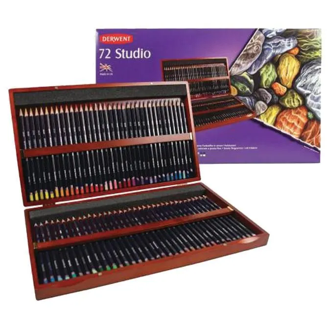 DERWENT Drvene boje set 72boje u drvenoj kutiji Studio 32199
