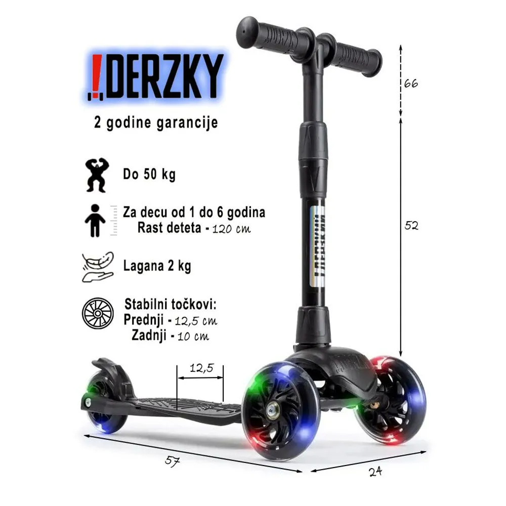 DERZKY Trotinet Baby 1-5 godina crna