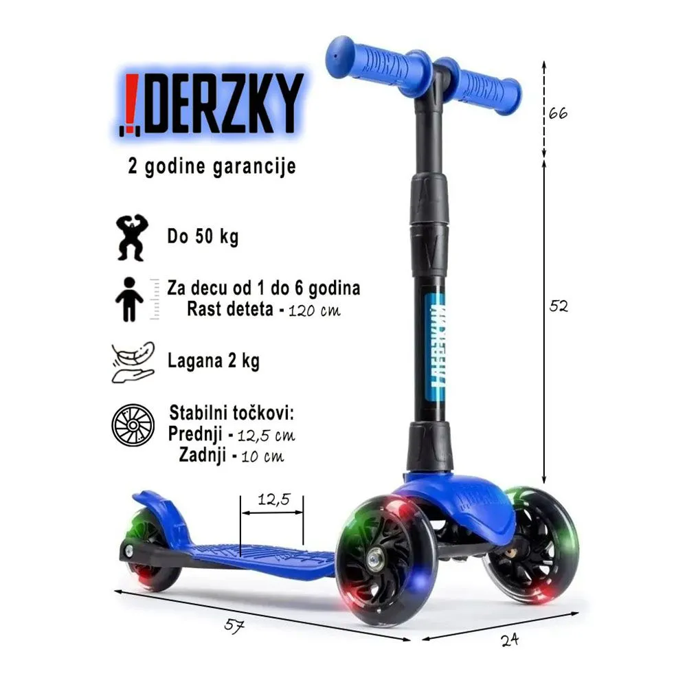 DERZKY Trotinet Baby 1-5 godina plava