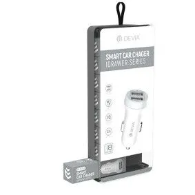 DEVIA Auto Adapter IDRAWER Dual USB 3.1A, bela