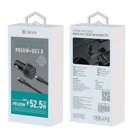 DEVIA Auto punjač Extreme speed series PD30W+QC, crna